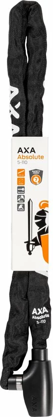 AXA - Absolute 5 - Kettingslot - Slot Voor Fietsen - 110 Cm - 5 Mm - Zwart 6 AXA - Absolute 5 - Kettingslot - Slot Voor Fietsen - 110 Cm - 5 Mm - Zwart - Afbeelding 6