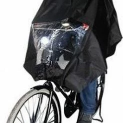 Hooodie Poncho Regenponcho - Fietsponcho Fiets - Koplampproof Transparant - One Size - Unisex Zwart