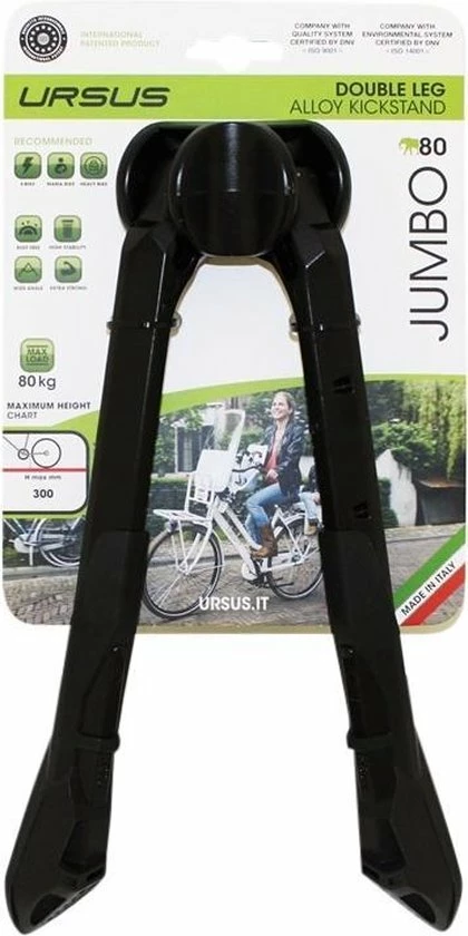 Middenstandaard Ursus Jumbo 2-poot 30cm - Zwart 3 Middenstandaard Ursus Jumbo 2-poot 30cm - Zwart - Afbeelding 3