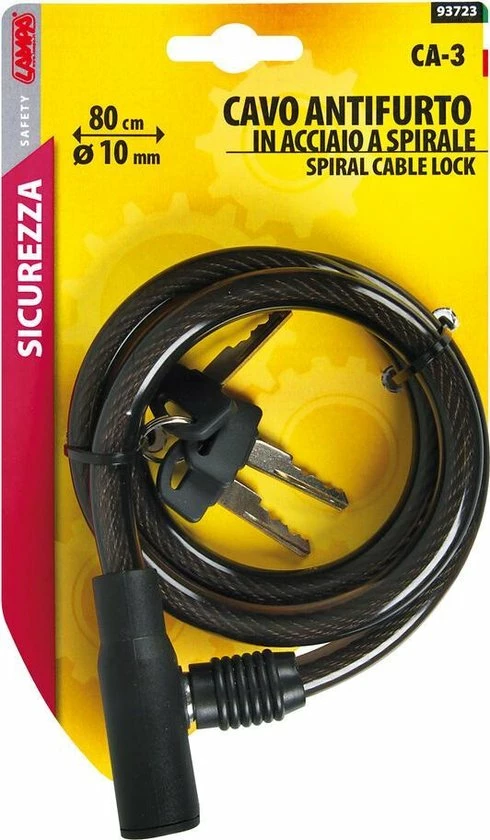 Lampa Kabelslot Fietsslot Supersterk| Krasvrije Kunststof Coating | Inclusief 3 Sleutels 80cm 3 Lampa Kabelslot Fietsslot Supersterk| Krasvrije Kunststof Coating | Inclusief 3 Sleutels 80cm - Afbeelding 3