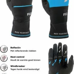 Luxe Winter Handschoenen - Handschoenen EN Wanten In 1 - Waterdicht Door Techshell - Nylon - Fiets, Wandel Handschoenen/wanten Combinatie - Dames En Heren - Zwart/Blauw - Maat M / 7 - R2 Cover -Windgoo Shop 495x840