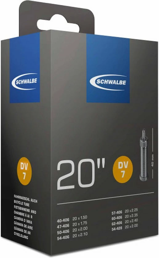 Schwalbe Binnenband 20 X 1.50/2.50 (40/62-406) Dv 40 Mm 7 Schwalbe Binnenband 20 X 1.50/2.50 (40/62-406) Dv 40 Mm - Afbeelding 7