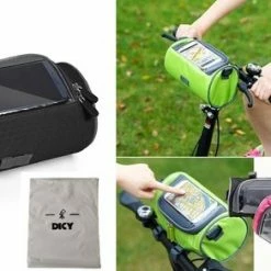 DICY Fiets Stuurtas - Fietstas Stuur Met Smartphone / Telefoonhouder & Kaarthouder Zwart