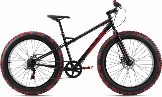 Ks Cycling Fiets Mountainbike MTB Fat Bike 26" SNW2458 Zwart-rood - 43 Cm 2 Ks Cycling Fiets Mountainbike MTB Fat Bike 26" SNW2458 Zwart-rood - 43 Cm - Afbeelding 2