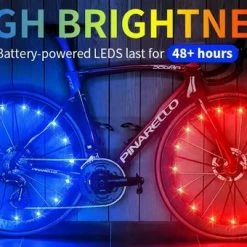 BOTC Wielverlichting Fiets - 20 Holders - Spaakverlichting LED - Lichtsnoer Fietswiel - Fiets Wiel Licht - 20 Leds - 220CM - Rood -Windgoo Shop 550x340 8