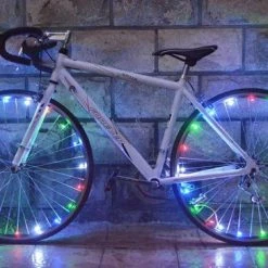 Zjoom Spaakverlichting LED - Spaak Wiel Led Verlichting | Fiets Licht | Lichtsnoer Fietswiel | Fiets Wiel Licht | 20 Leds | 2 Functies | 220 Cm | Geschikt Voor 1 Fietswiel
