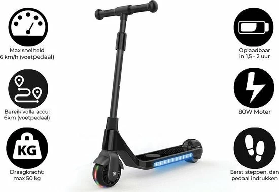 Denver Elektrische Step Kinderen 6km/u - LED Verlichting - 6km Bereik - 4,5" Wielen - SCK5400 - Zwart 3 Denver Elektrische Step Kinderen 6km/u - LED Verlichting - 6km Bereik - 4,5" Wielen - SCK5400 - Zwart - Afbeelding 3