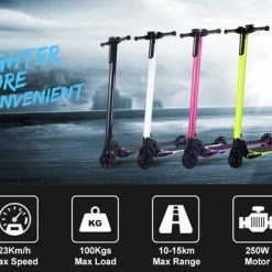 Technozom Techno LITE - Elektrische Step - Super Lichtgewicht - 23 Km/u - 3 Rijstanden - Opvouwbaar - Met LED Verlichting Voor & Achter - Zwart -Windgoo Shop 550x396 1