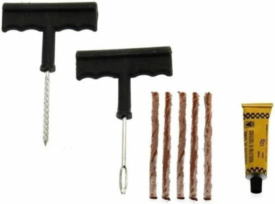 Benson Reparatie Set Voor Autobanden - Lekke Band - Band Repareren - Bandenreparatiekit - Prop Reparatiekit - Fiets - Scooter - Caravan 2 Benson Reparatie Set Voor Autobanden - Lekke Band - Band Repareren - Bandenreparatiekit - Prop Reparatiekit - Fiets - Scooter - Caravan - Afbeelding 2
