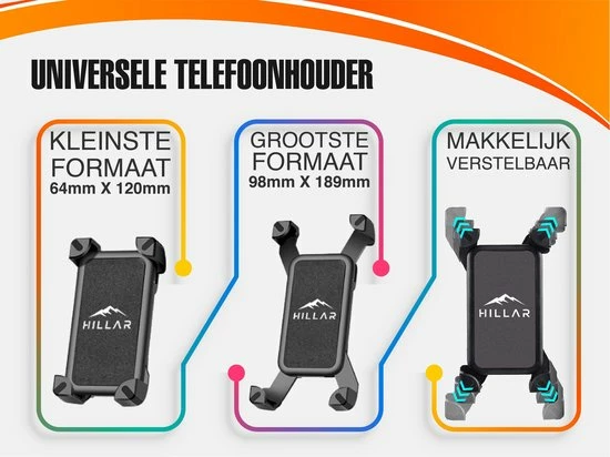 Hillar Telefoonhouder Fiets Universeel - Smartphone Houder Fiets - Motor - Scooter - GSM Houder Fiets 5 Hillar Telefoonhouder Fiets Universeel - Smartphone Houder Fiets - Motor - Scooter - GSM Houder Fiets - Afbeelding 5