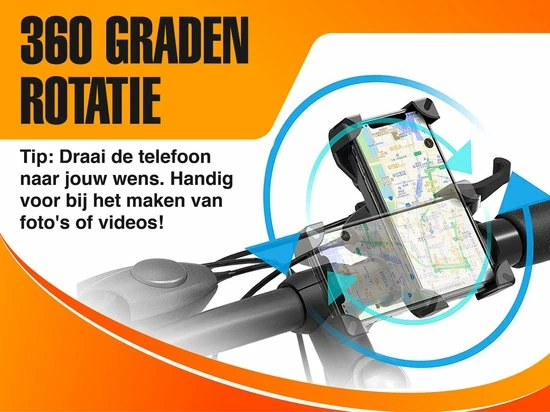 Hillar Telefoonhouder Fiets Universeel - Smartphone Houder Fiets - Motor - Scooter - GSM Houder Fiets 8 Hillar Telefoonhouder Fiets Universeel - Smartphone Houder Fiets - Motor - Scooter - GSM Houder Fiets - Afbeelding 8