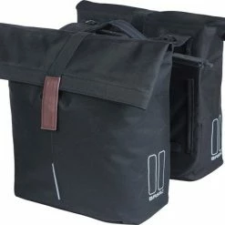 Basil City Dubbele Fietstas MIK - 28-32 Liter- Zwart