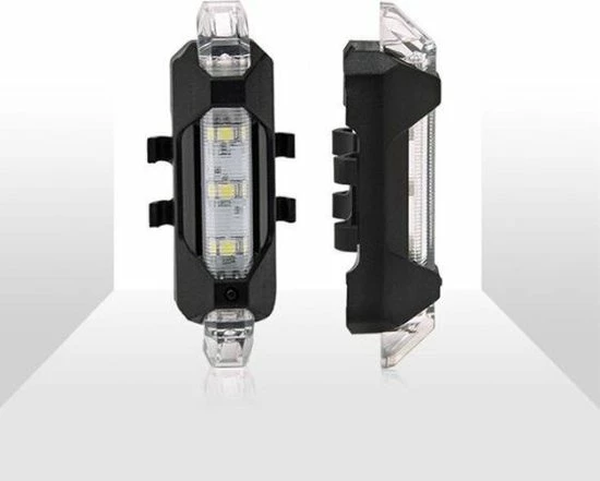 WSI Waterdichte Oplaadbare Fietslamp Voor En Achter - 300 Lumen - Superfelle Fietsverlichting Met USB-kabel - Combi Deal 4 WSI Waterdichte Oplaadbare Fietslamp Voor En Achter - 300 Lumen - Superfelle Fietsverlichting Met USB-kabel - Combi Deal - Afbeelding 4