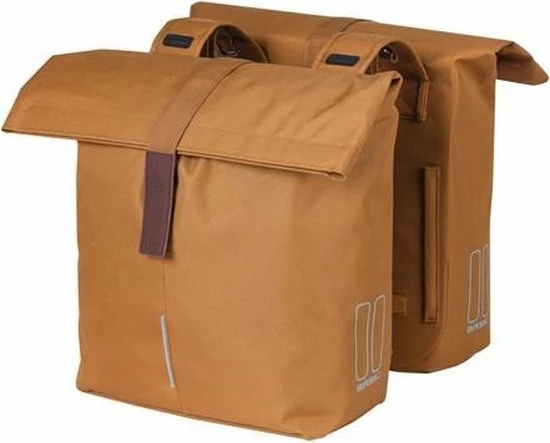 Basil City Dubbele Fietstas - Camel Bruin - 32 Liter 1 Basil City Dubbele Fietstas - Camel Bruin - 32 Liter