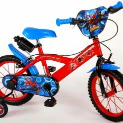 Spider-Man Kinderfiets - Jongens - 14 Inch - Rood/Blauw - Twee Handremmen -Windgoo Shop 550x447 1