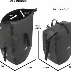 Dutch Mountains Enkele Fietstas | Sterke En 100% Waterdichte Fietstas En Schoudertas In 1 | 24 Liter | Carbon / Zwart -Windgoo Shop 550x451 9