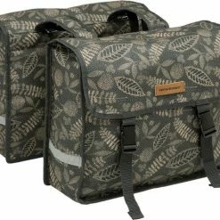 Windgoo Shop 2 New Looxs Forest Fiori Dubbele Fietstas - 30 Liter - Antraciet