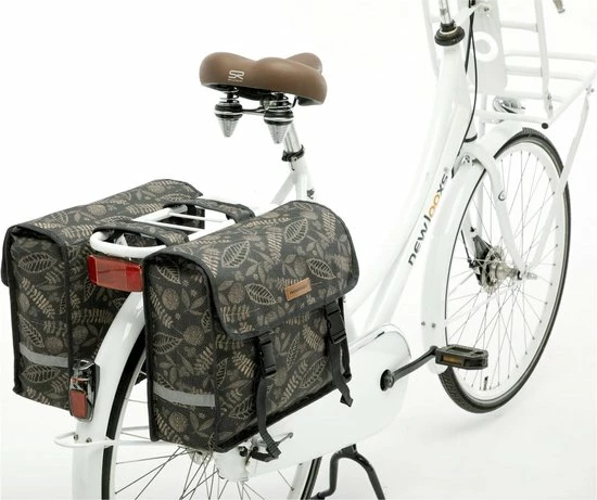 New Looxs Forest Fiori Dubbele Fietstas - 30 Liter - Antraciet 6 New Looxs Forest Fiori Dubbele Fietstas - 30 Liter - Antraciet - Afbeelding 6