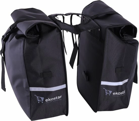 Ekostar Dubbele Fietstas - Rolltop - Waterbestendig - 46 L - Zwart 15 Ekostar Dubbele Fietstas - Rolltop - Waterbestendig - 46 L - Zwart - Afbeelding 15