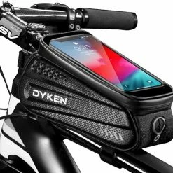 Dyken Frametas Fiets - Waterdichte Telefoonhouder - Fietstas Frame - Zwart