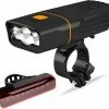 FIEZIO Fietsverlichting Set Oplaadbare USB Led Fietslamp Voor En Achter - Waterdicht - 3 Lichtstanden - 1500 Lumen