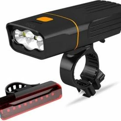 FIEZIO Fietsverlichting Set Oplaadbare USB Led Fietslamp Voor En Achter - Waterdicht - 3 Lichtstanden - 1500 Lumen