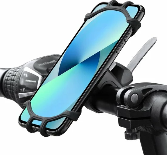 BTH Telefoonhouder Fiets Universeel Siliconen - Fiets Telefoonhouder Kinderwagen - Telefoon Houder Fiets Draaibaar - Zwart 1 BTH Telefoonhouder Fiets Universeel Siliconen - Fiets Telefoonhouder Kinderwagen - Telefoon Houder Fiets Draaibaar - Zwart