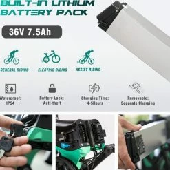 Merkloos Hitway 14F005 Elektrische Fiets E-bike | Opvouwbaar | 250W Motor | 7.5Ah | 16" | Zwart / Groen -Windgoo Shop 550x509 5