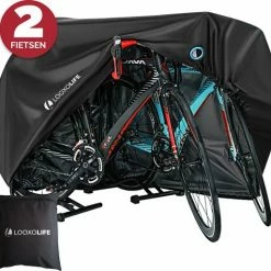 LOOXOLIFE Fietshoes - Voor 1 Fiets Of 2 Fietsen Waterdicht - XXL - Ultra Sterk & Dik - Premium PU Coating - Met Opberghoes