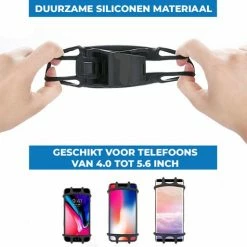 Case2go - Universele Telefoonhouder Fiets - 4 Tot 6.5 Inch - Zwart -Windgoo Shop 550x513