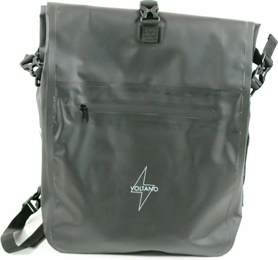 Voltano Luxe Fietstas / Rugtas 28L - Zwart - Enkele Pakaftas - 100% Waterdicht - Met Laptop Compartiment 2 Voltano Luxe Fietstas / Rugtas 28L - Zwart - Enkele Pakaftas - 100% Waterdicht - Met Laptop Compartiment - Afbeelding 2