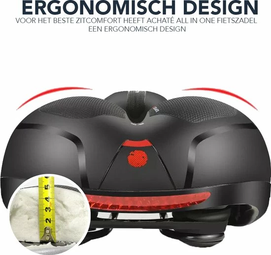 Achaté Fietszadel - Unisex - Extra Comfortabel - Ventilerend - Incl. Zadelhoes En Installatiemateriaal 7 Achaté Fietszadel - Unisex - Extra Comfortabel - Ventilerend - Incl. Zadelhoes En Installatiemateriaal - Afbeelding 7