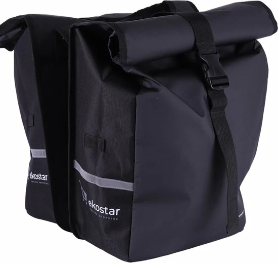 Ekostar Dubbele Fietstas - Rolltop - Waterbestendig - 46 L - Zwart 14 Ekostar Dubbele Fietstas - Rolltop - Waterbestendig - 46 L - Zwart - Afbeelding 14