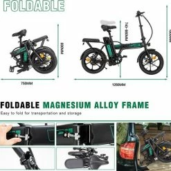 Hitway BK5 Elektrische Fiets | Opvouwbare E-bike | 16 Inch | Hitway BK5 250W Motor | Zwart -Windgoo Shop 550x519 5