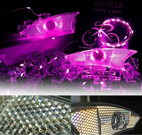 BOTC LED Spaakverlichting - Fiets Licht - Lichtsnoer Fietswiel - 20 Leds - 2meter - 1 Fietswiel - Roze 10 BOTC LED Spaakverlichting - Fiets Licht - Lichtsnoer Fietswiel - 20 Leds - 2meter - 1 Fietswiel - Roze - Afbeelding 10