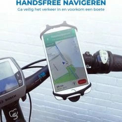 Case2go - Universele Telefoonhouder Fiets - 4 Tot 6.5 Inch - Zwart -Windgoo Shop 550x524
