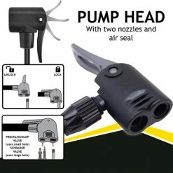 Dunlop Staande Fietspomp Pro Uitvoering - Analoge Drukmeter - Dubbele Ventielkop - Zwart -Windgoo Shop 550x526 1