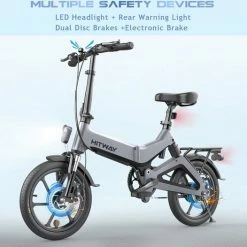 Merkloos Hitway 14F005 Elektrische Fiets Opvouwbaar | 250W Motor | 7.5Ah | 16" | Grijs / Zwart -Windgoo Shop 550x526 11