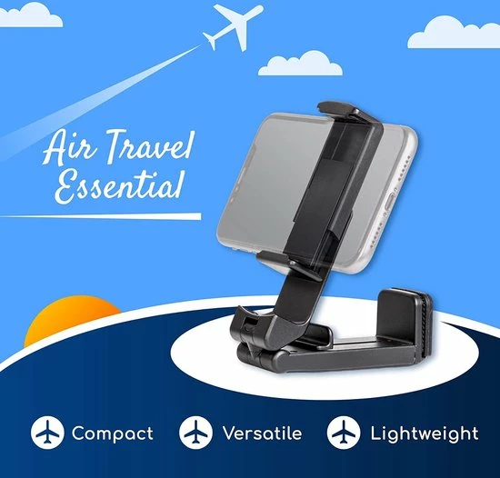 YONO Telefoonhouder Vliegtuig Universeel - Telefoonstandaard Bureau - Tafel - GSM Houder - Staander - 360 Graden Draaibaar - Zwart 8 YONO Telefoonhouder Vliegtuig Universeel - Telefoonstandaard Bureau - Tafel - GSM Houder - Staander - 360 Graden Draaibaar - Zwart - Afbeelding 8