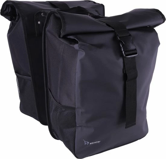 Ekostar Dubbele Fietstas - Rolltop - Waterbestendig - 46 L - Zwart 1 Ekostar Dubbele Fietstas - Rolltop - Waterbestendig - 46 L - Zwart