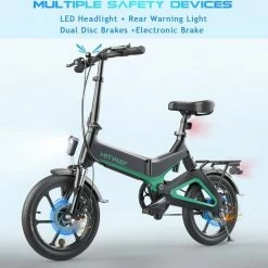 Merkloos Hitway 14F005 Elektrische Fiets E-bike | Opvouwbaar | 250W Motor | 7.5Ah | 16" | Zwart / Groen -Windgoo Shop 550x526 8