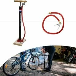 Benson Nederlandse Klassieke Fietspomp - Houten Voetplaat - Max Druk 3 Bar -Windgoo Shop 550x528 1