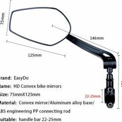 EasyDo Fietsspiegel Ebike Incl Grote Kijkhoek - Achteruitkijkspiegel - Links - 360 Verstelbaar - Multifunctioneel - Incl Inbussleutel -Windgoo Shop 550x529 7
