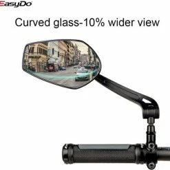 EasyDo Fietsspiegel Ebike Incl Grote Kijkhoek - Achteruitkijkspiegel - Links - 360 Verstelbaar - Multifunctioneel - Incl Inbussleutel