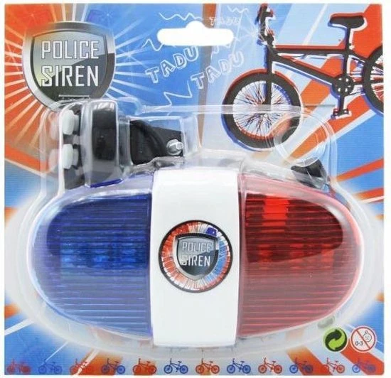 Toi-Toys Fiets Politie Sirene En Zwaailicht 1 Toi-Toys Fiets Politie Sirene En Zwaailicht