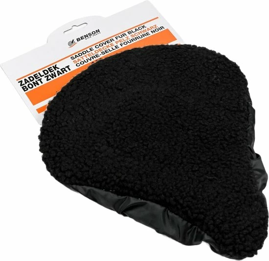 Benson Universele Fiets Zadeldek - Imitatie Schapenvacht - Bont - Zwart 3 Benson Universele Fiets Zadeldek - Imitatie Schapenvacht - Bont - Zwart - Afbeelding 3