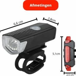 Jevaza Fietsverlichting - Set (voor- En Achterlicht) - Oplaadbaar - USB - Voorlicht Fiets - Achterlicht Fiets - Fietsaccessoires - Verlichting -Windgoo Shop 550x534 2