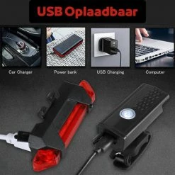 Jevaza Fietsverlichting - Set (voor- En Achterlicht) - Oplaadbaar - USB - Voorlicht Fiets - Achterlicht Fiets - Fietsaccessoires - Verlichting -Windgoo Shop 550x534 3