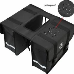 AG Fietstas 46 Liter - Dubbele Fietstas - Extra Veel Ruimte - Waterafstotend - Reflectoren Fietstassen - Electrische Fietsen - Zwart - Dubbel -Windgoo Shop 550x535 4