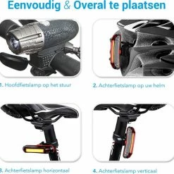TIGIOO Fietslamp - Fietslampjes Set Koplamp - Fietslamp Voorlicht & Achterlicht USB Oplaadbaar -Windgoo Shop 550x536 7